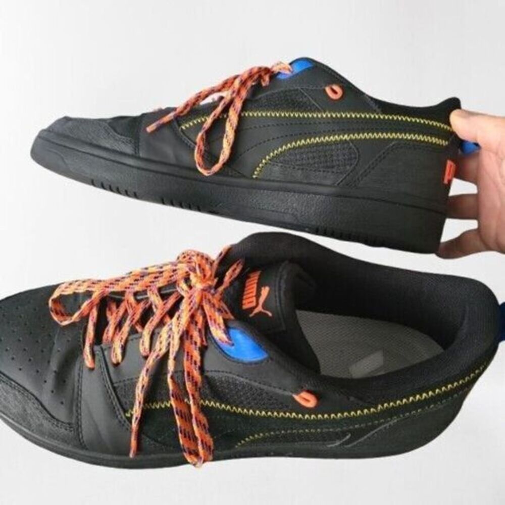 Puma Rebound‎ V6 Low Open Road Lace Up  Mens Black Sneakers Casual Shoes …